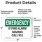 Signmission If Fire Alarm Sounds Call 911 Emergency Sign, Vinyl Decal, 5in W x 3.5in L, 2PK OS-2PACK-EM-D-35-L-10393 - alternate 2